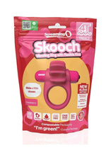 Load image into Gallery viewer, 4t Skooch Vibrating Cock Ring with Clitoral Stimulator - Red/Strawberry