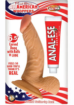 Load image into Gallery viewer, All American Whoppers Curve Dildo with Balls - Flesh/Vanilla - 6.5in
