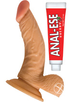Load image into Gallery viewer, All American Whoppers Curve Dildo with Balls - Flesh/Vanilla - 6.5in
