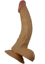 Load image into Gallery viewer, All American Whoppers Dildo with Balls Latin - Brown/Caramel - 8in