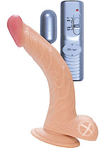 Load image into Gallery viewer, Real Skin All American Whoppers Vibrating Dildo with Balls - Flesh/Vanilla - 8in