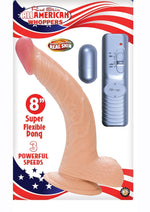 Load image into Gallery viewer, Real Skin All American Whoppers Vibrating Dildo with Balls - Flesh/Vanilla - 8in