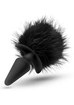 Load image into Gallery viewer, Anal Adventures Platinum Rabbit Tail Anal Plug - Black