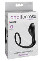 Load image into Gallery viewer, Anal Fantasy Collection Ass-Gasm Cock Ring Plug - Black - 4in