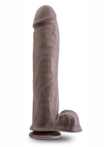 Load image into Gallery viewer, Au Naturel Big John Sensa Feel Dual Density Dildo with Balls - Chocolate - 11.5in