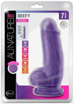 Load image into Gallery viewer, Au Naturel Bold Beefy Dildo with Suction Cup - Purple - 7in