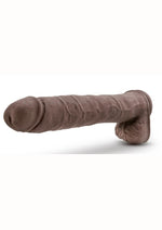 Load image into Gallery viewer, Au Naturel Daddy Sensa Feel Dual Density Dildo with Balls - Chocolate - 14in