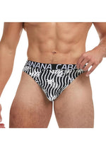 Load image into Gallery viewer, Banana Cabana Thong - Black/White - Medium/Small
