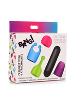 Load image into Gallery viewer, Bang! Rechargeable Bullet with 4 Attachments - Black/Glow In The Dark