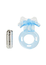 Load image into Gallery viewer, Basic Essentials Butterfly Enhancer Vibrating Cock Ring with Clitoral Stimulation
