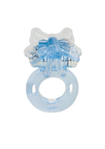 Load image into Gallery viewer, Basic Essentials Butterfly Enhancer Vibrating Cock Ring with Clitoral Stimulation