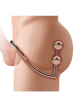 Load image into Gallery viewer, Blue Line 2 Bead Anal Hook and Cock Ring 45mm - Stainless