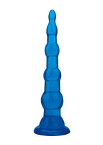 Load image into Gallery viewer, Blue Line Anal Beads with Suction Cup - Blue - 6.75in