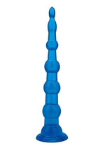 Load image into Gallery viewer, Blue Line Anal Beads with Suction Cup - Blue - 8.5in