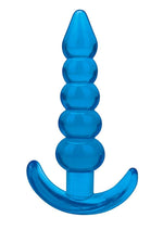 Load image into Gallery viewer, Blue Line Medium Beaded Anal Plug - Blue - Medium - 4.5in