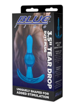 Load image into Gallery viewer, Blue Line Tear Drop Butt Plug - Blue - 3.5in