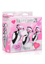 Load image into Gallery viewer, Booty Sparks Heart Gem Anal Plug - Pink - Set