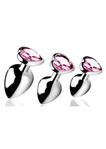 Load image into Gallery viewer, Booty Sparks Heart Gem Anal Plug - Pink - Set
