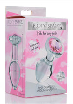 Load image into Gallery viewer, Booty Sparks Pink Gem Glass Anal Plug - Pink - Medium
