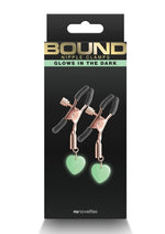 Load image into Gallery viewer, Bound Nipple Clamps G3 Iron - Glow In The Dark/Metal/Rose Gold
