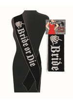 Load image into Gallery viewer, Bride Or Die Sash - Black/White