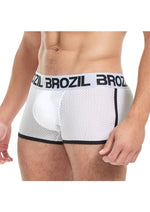 Load image into Gallery viewer, Brozil Ultra Glute and Bulge Enhancing Mesh Trunk - White - Medium/Small