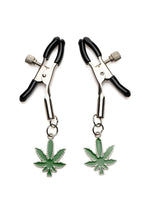 Load image into Gallery viewer, Charmed Mary Jane Nipple Clamps - Green/Metal/Silver