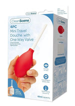 Load image into Gallery viewer, Cleanscene Mini Travel Douche Set with One Way Valve - Red/White - 4 Piece