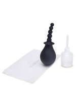 Load image into Gallery viewer, Cleanscene Soft Squeeze Beaded Anal Douche Set with Flared Base - Black - 4 Piece