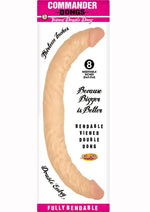 Load image into Gallery viewer, Commander Dongs Veined Double Dong Bendable Dildo - Flesh/Vanilla - 13in