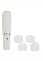 Load image into Gallery viewer, Compact Personal Travel Wand Massager with 4 Interchangeable Heads - White