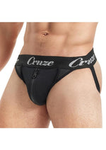 Load image into Gallery viewer, Cruze Buckle Up Zipper Jockstrap - Black - Medium/Small