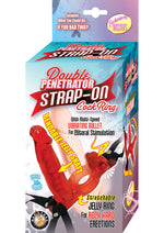 Load image into Gallery viewer, Double Penetrator Strap-On Vibrating Cock Ring - Red