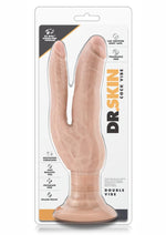 Load image into Gallery viewer, Dr. Skin Cock Vibes Dual Penetrating Vibrating Dildo - Vanilla - 7in