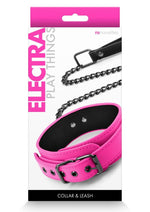 Load image into Gallery viewer, Electra Play Things Pu Leather Collar and Leash - Pink
