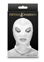 Load image into Gallery viewer, Fetish and Fashion Eyes Andamp; Mouth Hood - White - One Size