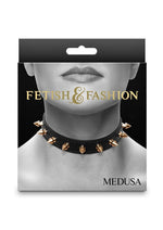 Load image into Gallery viewer, Fetish and Fashion Medusa Collar - Black/Gold