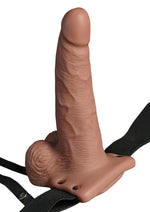 Load image into Gallery viewer, Fetish Fantasy Hollow Rechargeable Strap-On with Balls - Tan - 6in