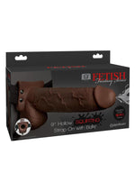 Load image into Gallery viewer, Fetish Fantasy Series Hollow Squirting Strap-On Dildo with Balls and Harness - Chocolate - 9in