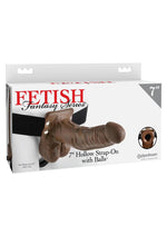 Load image into Gallery viewer, Fetish Fantasy Series Hollow Strap-On Dildo with Balls and Stretchy Harness - Chocolate - 7in
