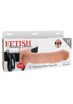 Load image into Gallery viewer, Fetish Fantasy Series Vibrating Hollow Strap-On Dildo and Harness with Remote Control - Vanilla - 11in