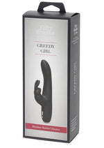 Load image into Gallery viewer, Fifty Shades Of Grey Greedy Girl Rechargeable Slimline Rabbit Vibrator - Black
