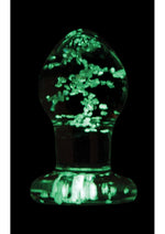 Load image into Gallery viewer, Firefly Glass Plug Butt Plug - Clear/Glow In The Dark