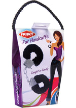 Load image into Gallery viewer, Frisky Caught In Candy Black Furry Cuffs - Black