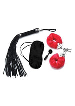 Load image into Gallery viewer, Frisky Passion Fetish Kit - Black/Red - 4pc