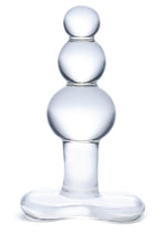 Load image into Gallery viewer, Glas Beaded Glass Butt Plug with Tapered Base - Clear