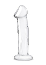 Load image into Gallery viewer, Glas Dildo Glass with Veins and Flat Base - Clear - 6in