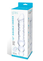 Load image into Gallery viewer, Glas Double Ended Glas Dildo with Anal Beads - Clear - 12in