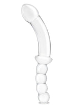 Load image into Gallery viewer, Glas Girthy Double Sided Glass Dong with Anal Bead Grip Handle - Clear - 12.5in