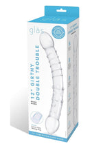 Load image into Gallery viewer, Glas Girthy Double Trouble Glass Dildo - Clear - 12in
